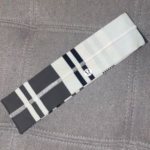 White, Grey, Black Stripped Thick Lululemon Headband